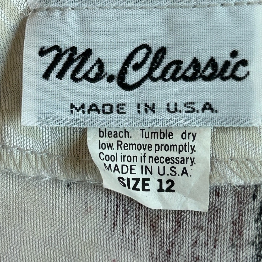 VTG 80s Mrs. Classic Deadstock NWT USA Faux Wrap Midi Dress Sz 12 shoulder pads - Picture 6 of 10